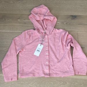 NWT Love Shack Fancy Leroy Hooded Cardigan in size small. Color is pink grace.